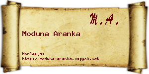 Moduna Aranka névjegykártya